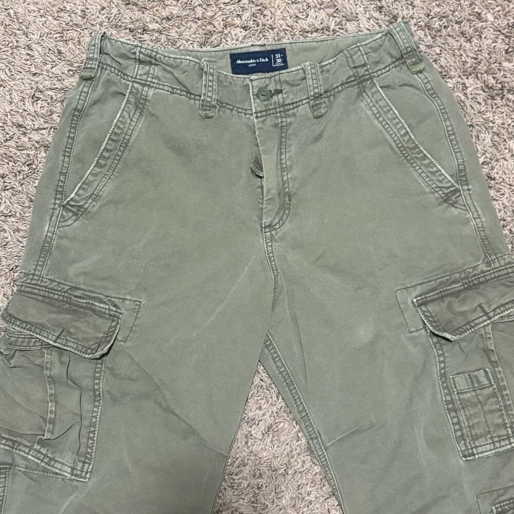 Abercrombie & Fitch Loose Cargo Pants 31x30 Green - Picture 4 of 10